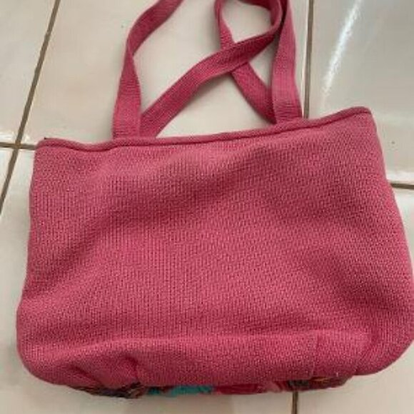 Pink and Teal Textured Cloth Purse, Philippines. - Picture 2 of 9